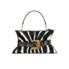 Mittlere Anthem-Tasche aus Leder und Ponyfell mit Zebradruck Mittlere Anthem-Tasche aus Leder und Ponyfell mit Zebradruck