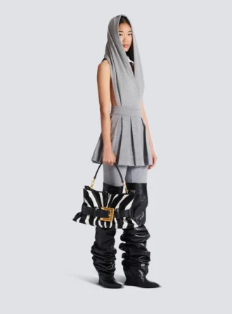 Mittlere Anthem-Tasche aus Leder und Ponyfell mit Zebradruck