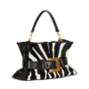 Mittlere Anthem-Tasche aus Leder und Ponyfell mit Zebradruck Mittlere Anthem-Tasche aus Leder und Ponyfell mit Zebradruck