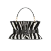 Mittlere Anthem-Tasche aus Leder und Ponyfell mit Zebradruck Mittlere Anthem-Tasche aus Leder und Ponyfell mit Zebradruck