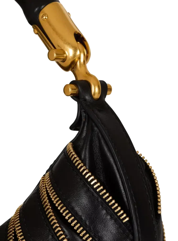 Mittlere Ebene Zips-Tasche aus Kalbsleder