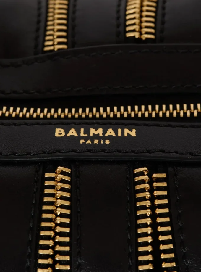 Mittlere Ebene Zips-Tasche aus Kalbsleder