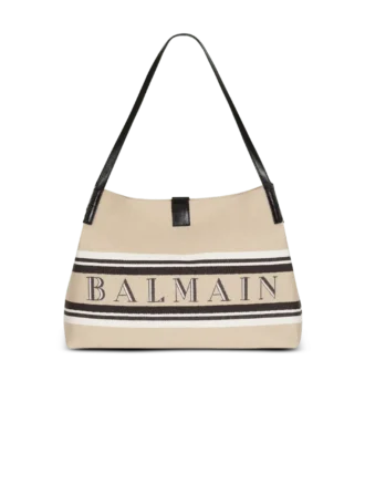 Mittlere Release Shopper-Tasche aus Canvas und Kalbsleder