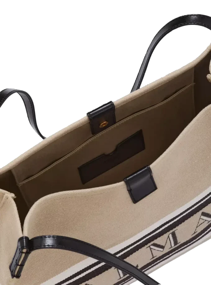 Mittlere Release Shopper-Tasche aus Canvas und Kalbsleder Mittlere Release Shopper-Tasche aus Canvas und Kalbsleder