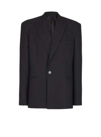 Monogramm-Grain-de-Poudre-Jacke mit 1 Knopf Monogramm-Grain-de-Poudre-Jacke mit 1 Knopf