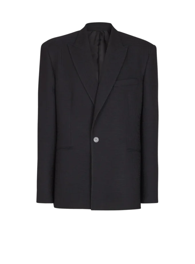 Monogramm-Grain-de-Poudre-Jacke mit 1 Knopf