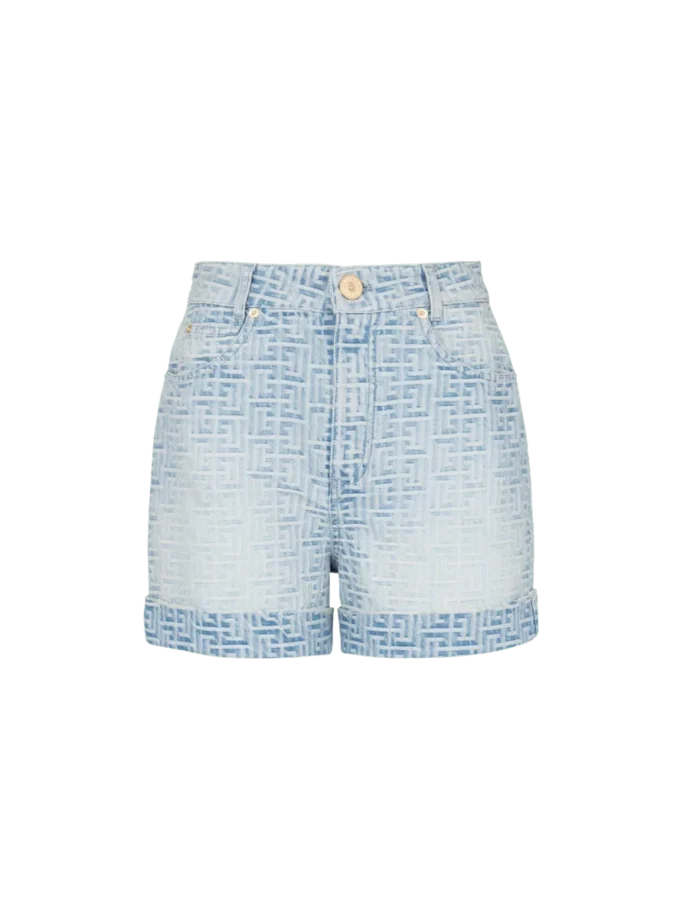 Monogramm-Jeansshorts