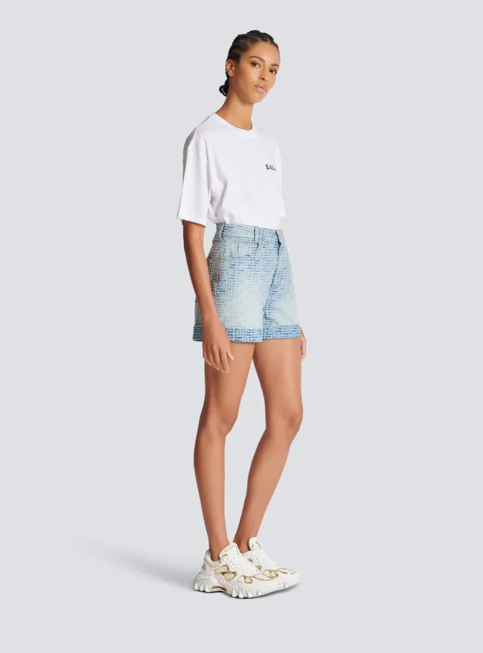 Monogramm-Jeansshorts