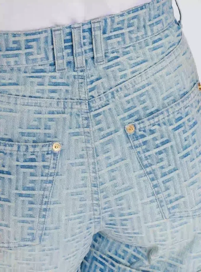 Monogramm-Jeansshorts