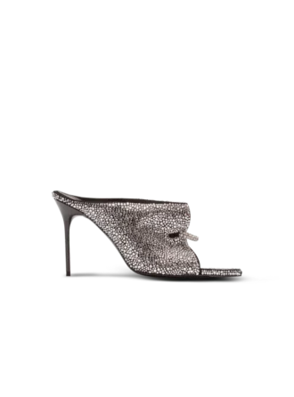Mules aus Wildleder und Strass mit Piercing vorne