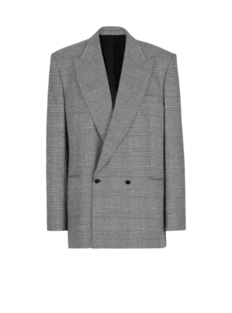 Oversize-Jacke aus Prince-of-Wales-Jacquard