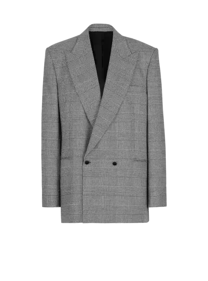 Oversize-Jacke aus Prince-of-Wales-Jacquard