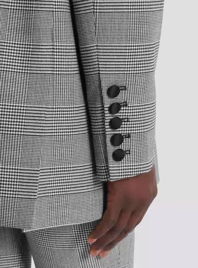 Oversize-Jacke aus Prince-of-Wales-Jacquard