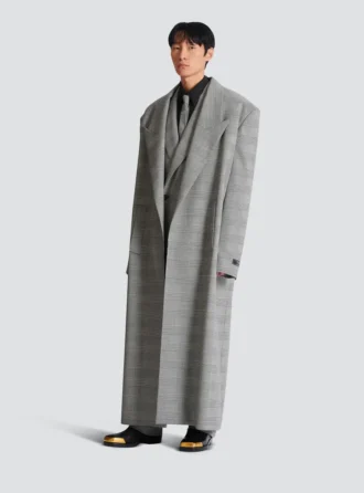 Oversize-Mantel aus Prince-of-Wales-Wolle
