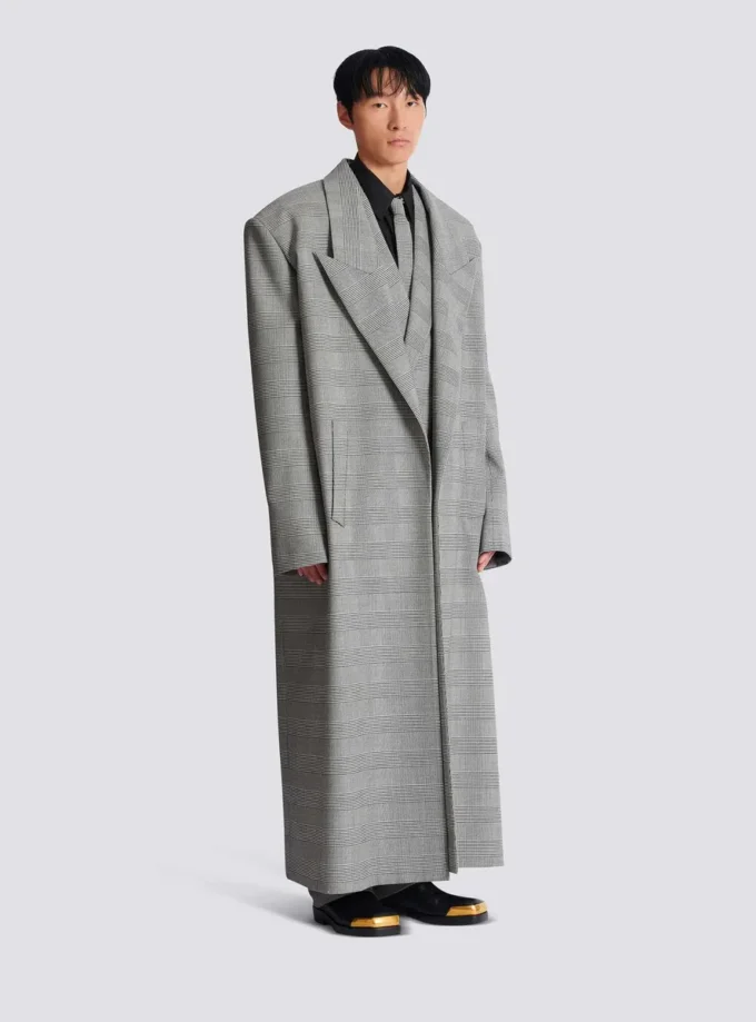 Oversize-Mantel aus Prince-of-Wales-Wolle Oversize-Mantel aus Prince-of-Wales-Wolle