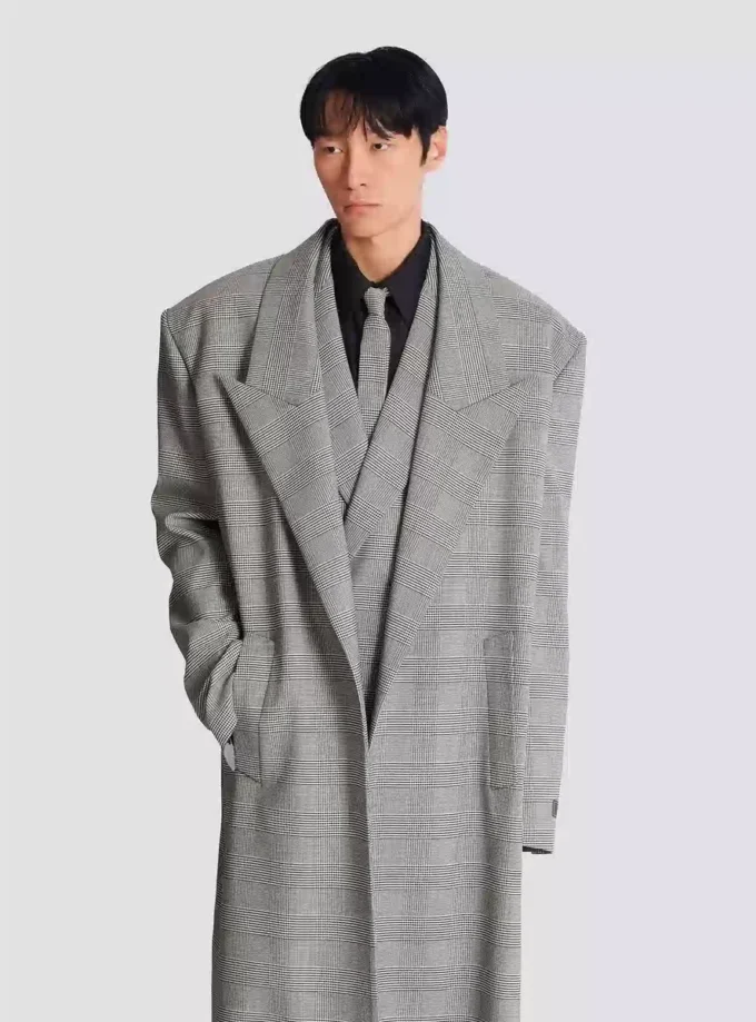 Oversize-Mantel aus Prince-of-Wales-Wolle Oversize-Mantel aus Prince-of-Wales-Wolle