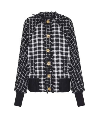 Oversized-Bomberjacke aus gemischtem Tweed