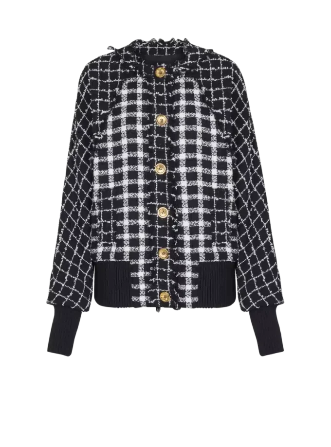 Oversized-Bomberjacke aus gemischtem Tweed Oversized-Bomberjacke aus gemischtem Tweed