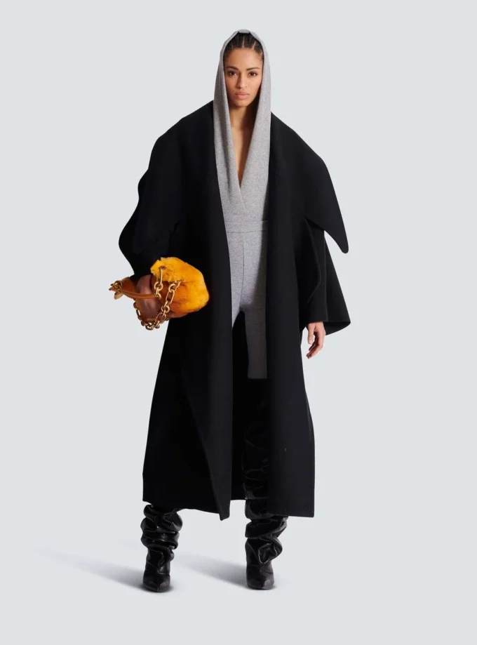 Oversized-Cape-Mantel aus Wolle