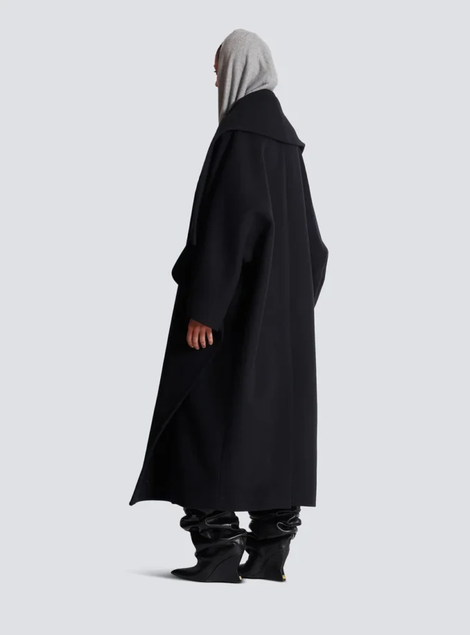 Oversized-Cape-Mantel aus Wolle