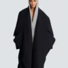 Oversized-Cape-Mantel aus Wolle