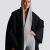 Oversized-Cape-Mantel aus Wolle