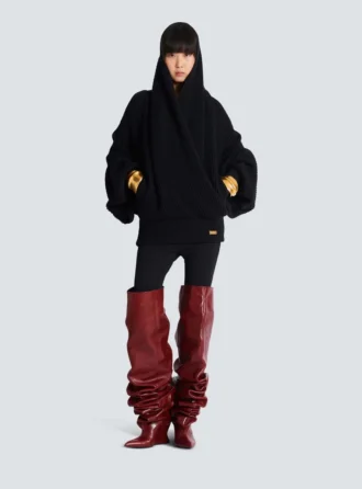 Oversized-Strickpullover mit Kapuze