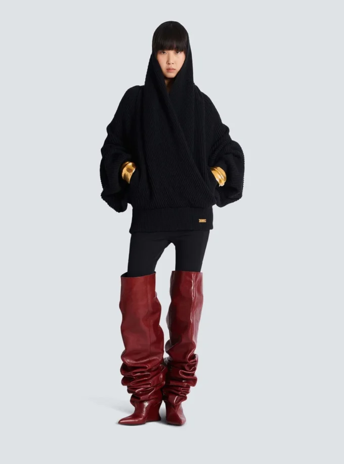 Oversized-Strickpullover mit Kapuze Oversized-Strickpullover mit Kapuze