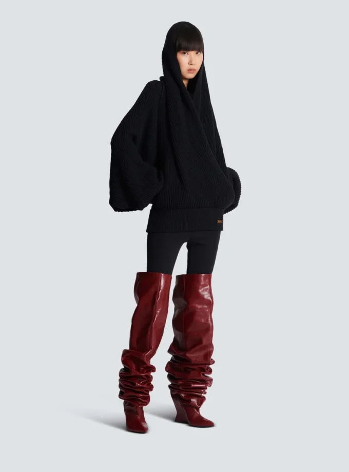 Oversized-Strickpullover mit Kapuze Oversized-Strickpullover mit Kapuze