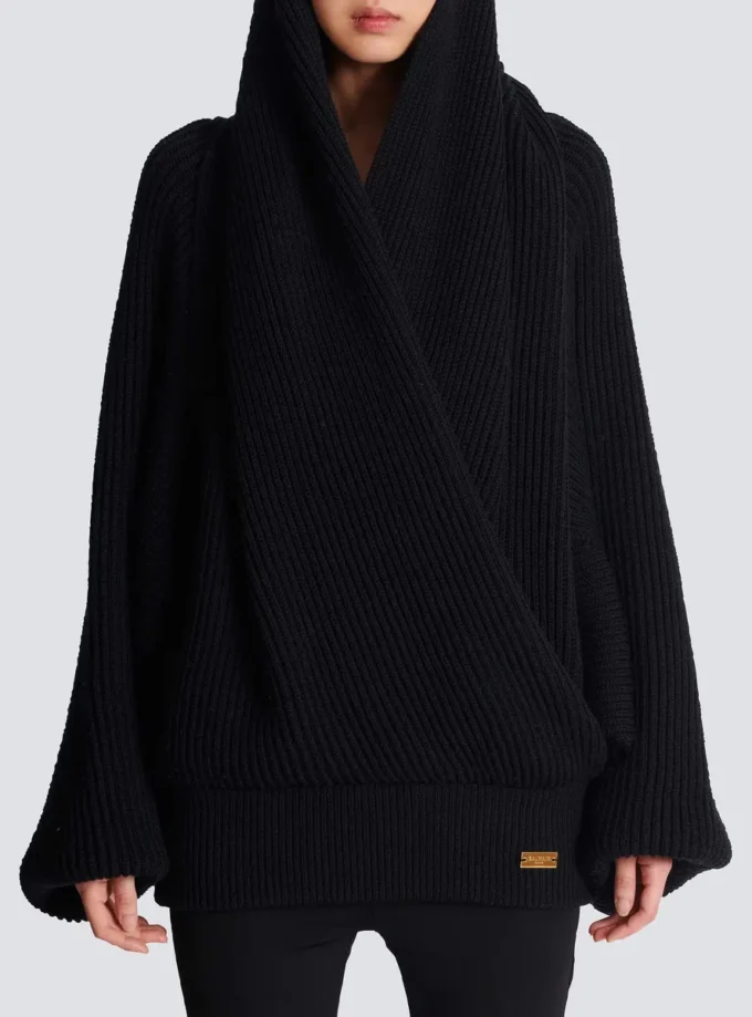 Oversized-Strickpullover mit Kapuze Oversized-Strickpullover mit Kapuze