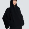 Oversized-Strickpullover mit Kapuze Oversized-Strickpullover mit Kapuze