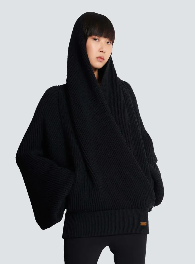 Oversized-Strickpullover mit Kapuze Oversized-Strickpullover mit Kapuze