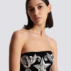 Paisley-besticktes trägerloses Kleid Paisley-besticktes trägerloses Kleid