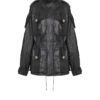 Parka aus Lammleder mit aufgestepptem Rautenmuster Parka aus Lammleder mit aufgestepptem Rautenmuster