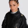 Parka aus Lammleder mit aufgestepptem Rautenmuster Parka aus Lammleder mit aufgestepptem Rautenmuster