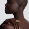 Piercing-Ring aus Messing und Strass