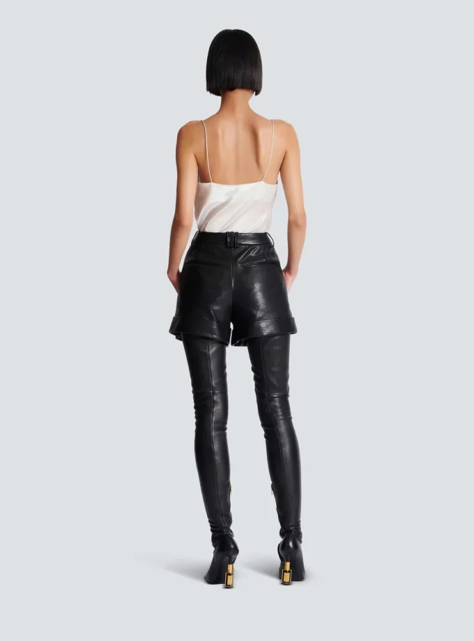 Plissierte Shorts aus Lammleder Plissierte Shorts aus Lammleder