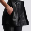 Plissierte Shorts aus Lammleder Plissierte Shorts aus Lammleder