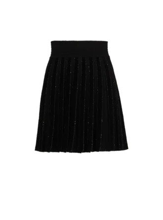 Plissierter Glitzer-Strickrock Plissierter Glitzer-Strickrock