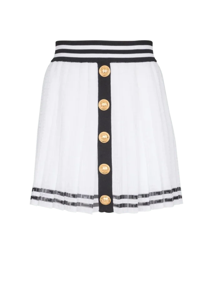Plissierter Strickrock mit Monogramm Plissierter Strickrock mit Monogramm