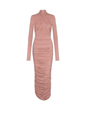 Plissiertes Jersey-Midikleid