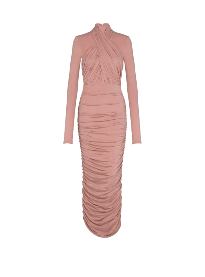 Plissiertes Jersey-Midikleid Plissiertes Jersey-Midikleid