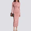 Plissiertes Jersey-Midikleid Plissiertes Jersey-Midikleid