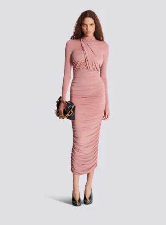 Plissiertes Jersey-Midikleid