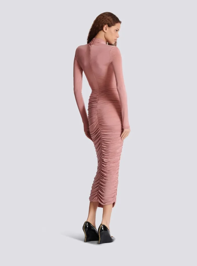 Plissiertes Jersey-Midikleid Plissiertes Jersey-Midikleid