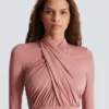 Plissiertes Jersey-Midikleid Plissiertes Jersey-Midikleid