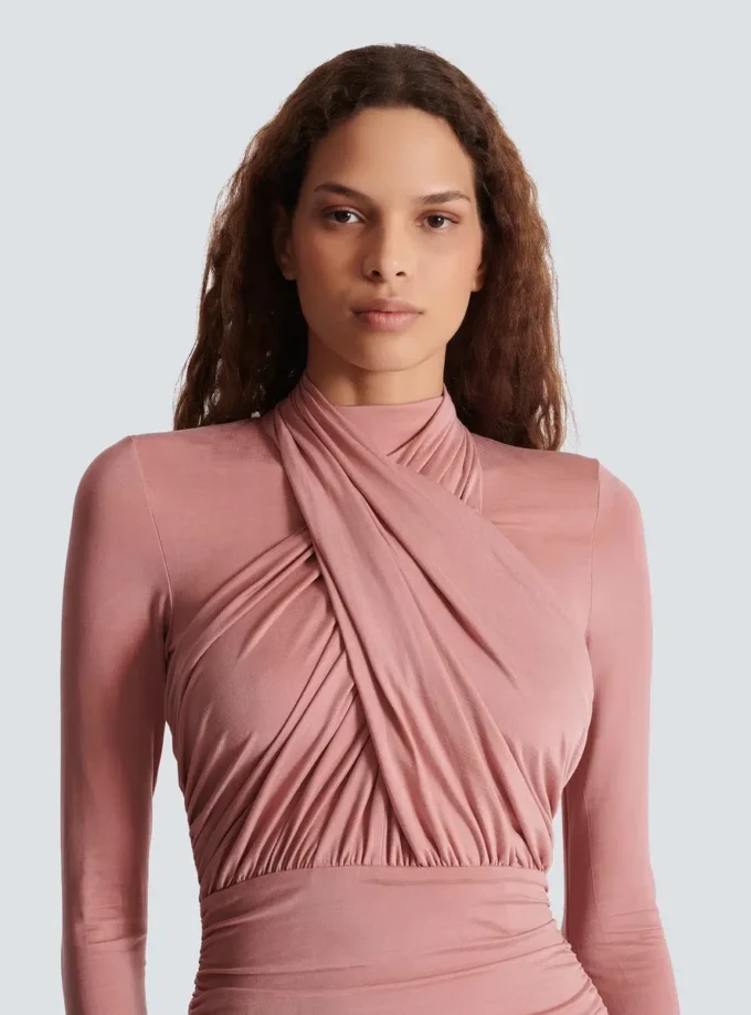 Plissiertes Jersey-Midikleid Plissiertes Jersey-Midikleid