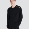 Pullover mit Kettenlöwen-Knöpfen Pullover mit Kettenlöwen-Knöpfen
