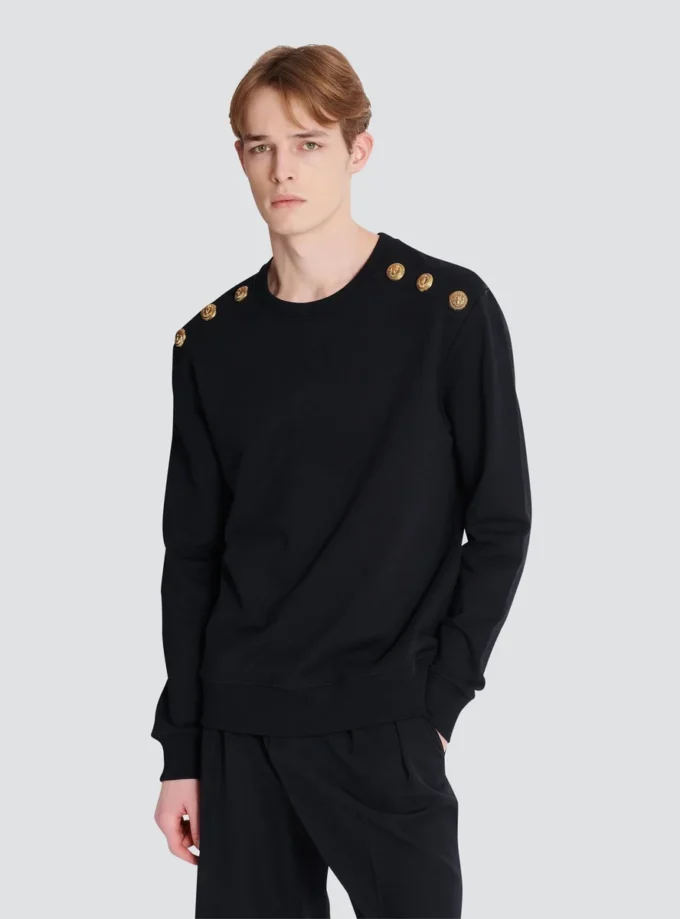 Pullover mit Kettenlöwen-Knöpfen Pullover mit Kettenlöwen-Knöpfen