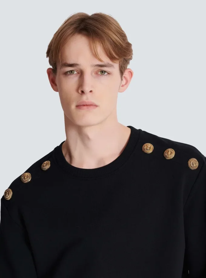 Pullover mit Kettenlöwen-Knöpfen Pullover mit Kettenlöwen-Knöpfen